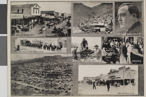 Postcard of scenes of Goldfield, Nevada and Gold Hill, Nevada, circa 1910s