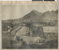 Photograph of funeral procession for Sheriff Thomas Logan, Tonopah, Nevada, April 12, 1906