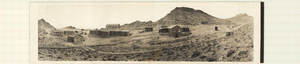 Panoramic photograph of mining buildings in Gilbert, Nevada, circa 1910s-1920s