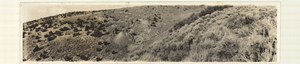 Panoramic photograph of the Sexton Mine, near Manhattan Gulch in Nye County, Nevada, circa 1900s