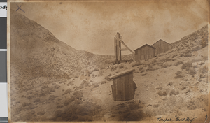 Photograph of Gold Reef Mining Company buildings and headframe, Tonopah, Nevada, circa 1900s-1910s