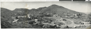 Panoramic photograph of an unidentified town, probably in Nevada, circa 1900s