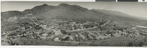 Panoramic photograph of an unidentified town, probably in Nevada, circa 1900s