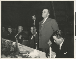 Photograph of Governor Edward P. Carville addressing a function, Las Vegas, October 31, 1944