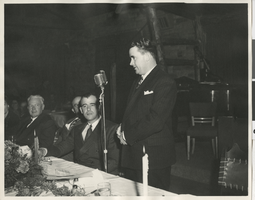 Photograph of Berkeley Banker addressing a function, Las Vegas, October 31, 1944