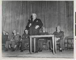 Photograph of Patrick McCarran addressing function, Las Vegas, October 31, 1944
