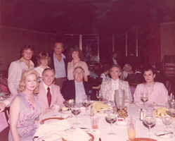 Photograph of members of the Sarno family with members of the Rogers family, late 1970s