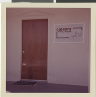 Photograph of a door to a Caesars Palace construction office, Las Vegas, Nevada, May 9, 1965