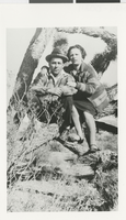 Photograph of Joe and Dorothy Andre posing near a Joshua Tree,1940s