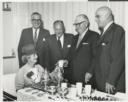 Photograph of Archie C. Grant and others having tea, Las Vegas, 1950s - 1960s 