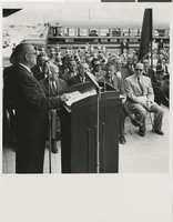 Photograph of Archie C. Grant giving a speech, Las Vegas, circa March 17, 1957