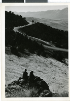 Photograph of people looking out over Geiger Grade, Nevada, 1930-1940