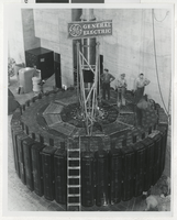 Photograph of turbine generator unit, Hoover Dam, 1936