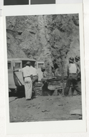 Photograph of unidentified man injured at Hoover Dam construction site, 1932