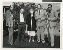 Photograph of Maxwell Kelch, Elton M. Garrett, Lillian Collins, Earl Brothers, and Chester K. Tyree, 1947-1948