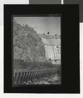 Photograph of Hoover Dam under construction, 1934