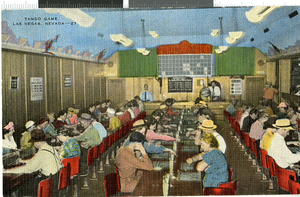 Postcard with photograph of tango game, Las Vegas, Nevada, 1927