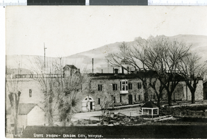 Postcard with photograph of Nevada State Prison in Carson City, Nevada, 1920-1930