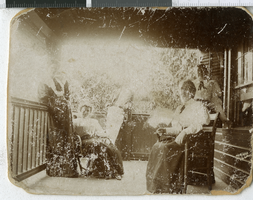 Photograph of unidentified women on a porch, Nevada, 1900-1910
