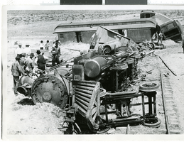 Photograph of a passenger train collision, Nevada, 1907-1930