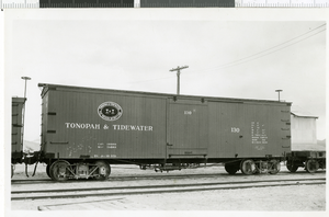 Photograph of boxcar number 130, Death Valley Junction, California, 1940