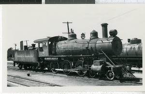 Photograph of railroad train in Barstow, California, 1945