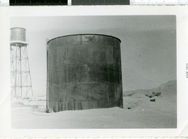 Photograph of an oil tank, Death Valley Junction, California, 1956