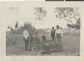 Photograph of Johnnie Horden and others on Las Vegas Creek, 1880 - early 1900s