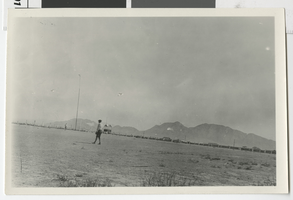 Photograph of a man in an empty field, Las Vegas (Nev.), 1910s