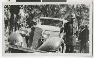 Photograph of Spud Lake and a car, Las Vegas (Nev.), 1935