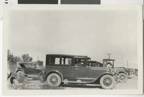 Photograph of automobiles, 1920s