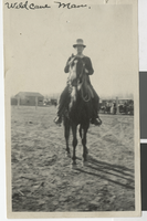 Photograph of Spud Lake on a horse, 1910-1920