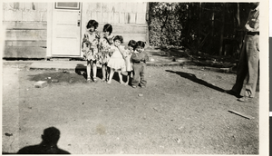 Photograph of five children standing in front of a house, Las Vegas (Nev.), 1928