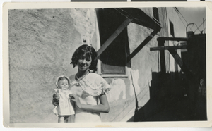 Photograph of Alicia Rivero with her doll, Las Vegas (Nev.), 1930s