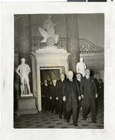 Photograph of John Nance Garner and Vail Pittman with others in the United States Capitol Building, Washington, D.C., 1940s