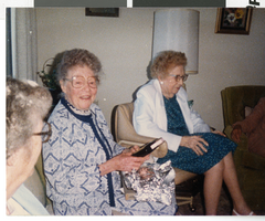 Photograph of Ann Brewington and others, celebrating her 98th birthday, July 22, 1987