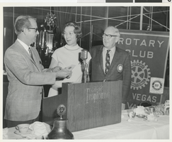 Photograph of John Cahlan and others at Rotary Club event, 1950s