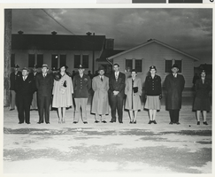 Photograph of Florence Lee Jones Cahlan and others, Nellis Airforce Base, 1950s