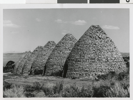 Photograph of Ward charcoal ovens, White Pine County, Nevada, 1960-1961