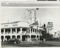 Photograph of Overland Hotel on Fremont Street, Las Vegas, Nevada, 1940s