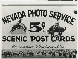 Photograph of Nevada Photo Service Advertisement on Fremont Street, Las Vegas, Nevada, 1940s