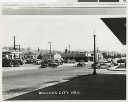 Photograph of business section, Boulder City, Nevada, 1940s
