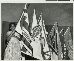 Photograph of Mabel Thomas at the opening ceremonies, Las Vegas (Nev.), June 1977