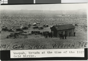 Photograph of a boom camp in Weepah (Nev.), 1927