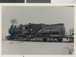 Photograph of Engine #8 of the Tonopah and Tidewater Railroad in Beatty (Nev.), circa 1934