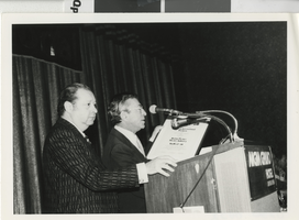 Photograph of Sam Milner and Lloyd Katz at the MGM Grand in Las Vegas (Nev.), February 13, 1980.