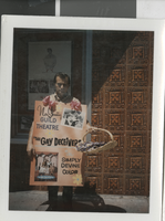 Photograph of an advertising "The Gay Deceivers" outside the Guild Theatre, Las Vegas (Nev.), 1969