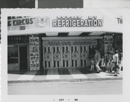 Photograph of the Fremont Theatre advertising "The Big Circus," Las Vegas (Nev.), September 1959
