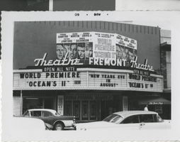Photograph of the Fremont Theatre marquee advertising "Ocean's 11," Las Vegas (Nev.), August 1960