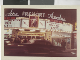 Photograph of the Fremont Theatre marquee advertising "Gypsy," Las Vegas (Nev.), 1962